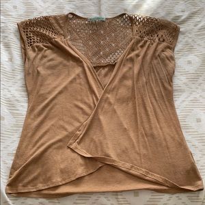 Light beige short sleeve cardigan